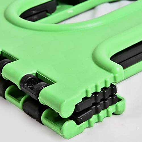 Image of U-MAX 12 Inch Portable Folding Step Stool, Compact, Lightweight & Durable for Kitchen, Bathroom, Outdoor Use (Black-Green)