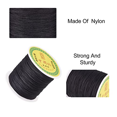 Craftdady 150yards 0.5mm Nylon Cord Braided Beading Thread Chinese Knotting Macrame Rope Cord String for DIY Bracelet Necklace Jewelry Making Black - Image 2