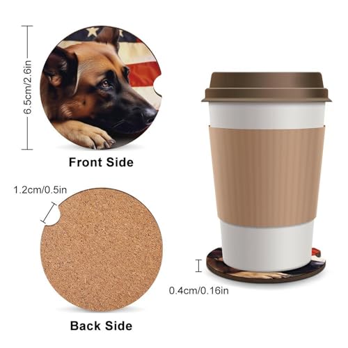 Portavasos para auto con diseño de bandera y perro miniatura 2