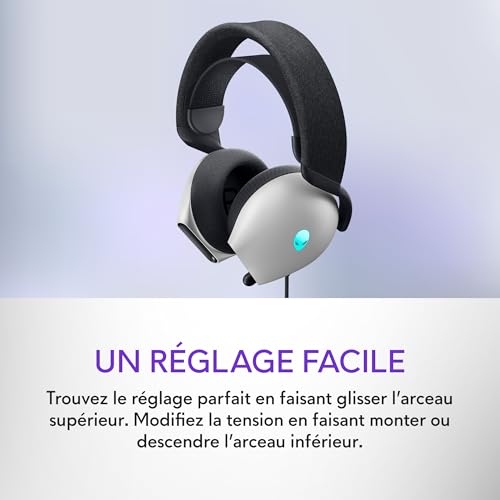 Casque Gaming Filaire Alienware - AW520H - Lunar light