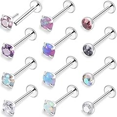 20G-Silver-7mm-Push in CZ 2mm