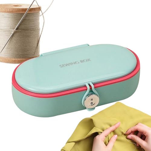 Lesunbak Kit de costura de bolsillo, estuche de doble capa, kit de proyectos de reparación, para viajes de negocios, aventuras al aire libre, escapadas, viajes, hotel