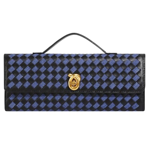 Image of Woven Clutch Purses for Women, Leather Evening Clutch, Handmade Woven Shoulder Bag Crossbody Bag