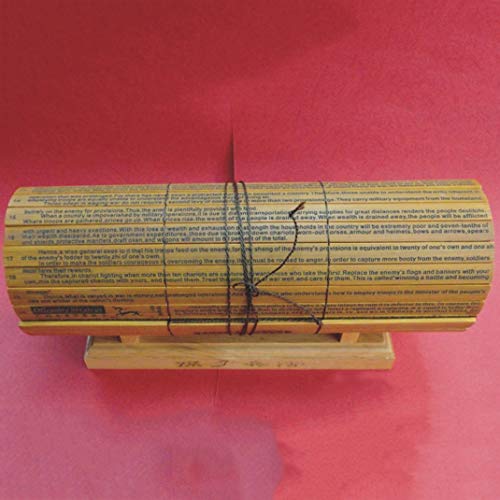 FENGCLOCK Die Kunst des Krieges, Bambus Ausrutschen Sun Tzu Art of War für Frauen, Chinesisch/Englisch Übersetzung, Strategien für Gewinnen ohne Konflikt, Lasergravur Geschenk Cover