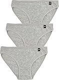 LisaModa Mädchen Slips 3er Pack Stretch Baumwolle (122-128, Grau)