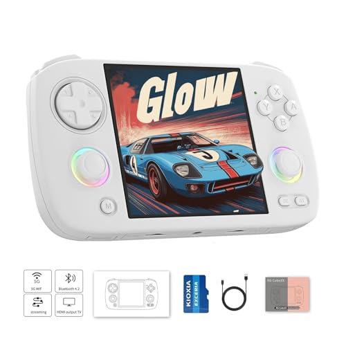 XiFanHo RG CubeXX Handheld Spielekonsole 64GB Karte 5421 Spielen, Linux System - 3,95 Zoll IPS Bildschirm, RG Cube XX Retro Konsole RGB Joystick Beleuchtung 3800 mAh, Support HDMI TV Output