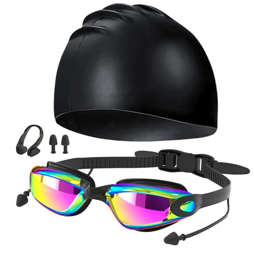 JSTHHTT Gafas de Natación, Antiniebla Gafas para Nadar, Gafas de Natación para Adultos, Protección UV, Visión Clara, para Adultos y Adolescentes