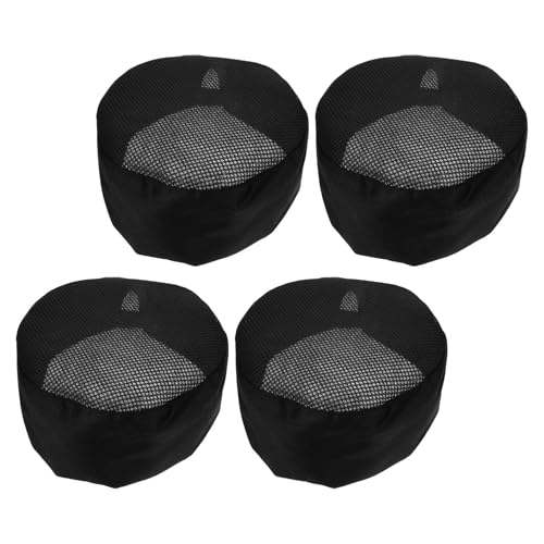 Toque de chef en tissu noir ajustable couvre-chef de cuisine pour adulte lot de 4 pièces
