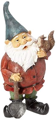 Garden Gnome Statue - Digger the Gnome - Outdoor Garden Gnomes - Funny Lawn Gnome Statues