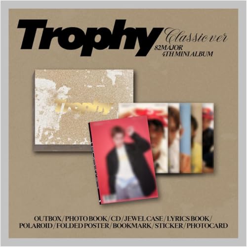 Image of 82MAJOR Trophy 4th Mini Album with Tracking Sealed (Classic Version) + Extra photocards
