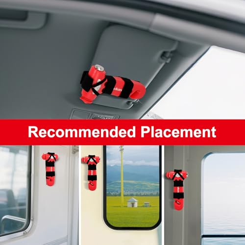 Image of Window Breaker, 3-in-1 Emergency Escape Tool with Car Safety Hammer and Seat Belt Cutter, Safety Emergency Car Escape Tool, Road Trip Essential Gift for Family (Red)