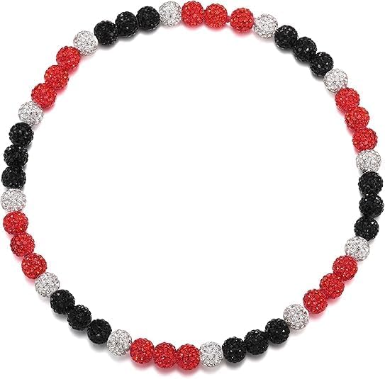 ZZLAY Unisex Colorful Diamond Baseball Necklace – Diamond Rhinestone Beaded Chain Necklace, Stylish Baseball Jewelry Gift for Baseball Enthusiasts and Team Players