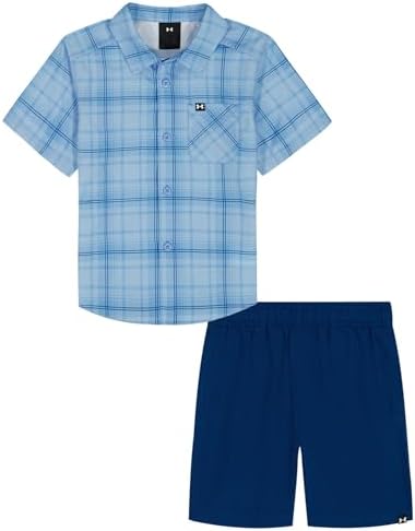 Under Armour Boys' 2-Piece Short Sleeve T-Shirt and Shorts Set, Outdoor Collection, Horizon Blue Drift, 3T