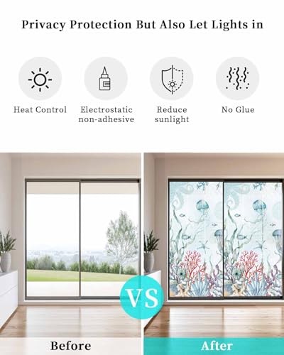 Vinilo decorativo para ventana, azul turquesa 29.5x78.7 in miniatura 4