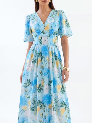 Image of Flessibili Womens Summer Floral Maxi Dress Wedding Guest Party Long Dresses 2026