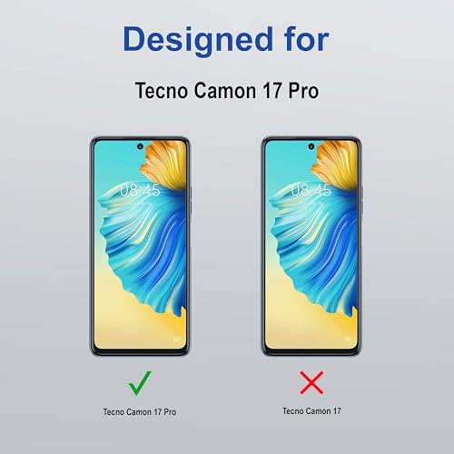Image of ZAP CASE HD Plus Tempered Glass Screen Protector Compatible For Tecno Camon 17 Pro (Black) Edge To Edge Coverage With Easy Installation Kit