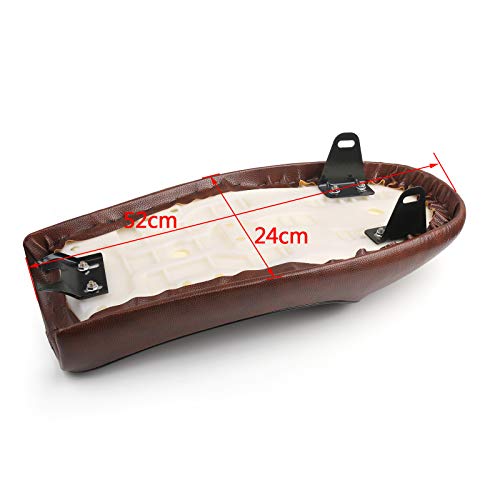 Bruce & Shark Universal for Cafe Racer Motorcycle Seat, Vintage Retro Flat Hump Design for Scrambler/Flat Tracker, Synthetic Leather & Soft Foam, Universal Fit4