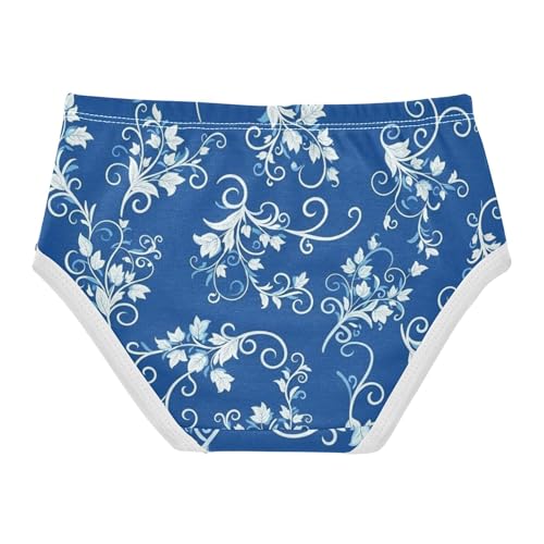 Flower Toddler Underwear Floral 2t Cotton Girl Panties Cute White Blue Floral Flowers Kids Briefs Undies2