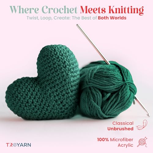Image of TROYARN Summer (4- Skeins Pack) Silk Effect Hand Knitting Yarn Crochet Art Lace Craft 100% Microfiber Acrylic 4x100 gr (4x383 yds) (105453 - North Sea)