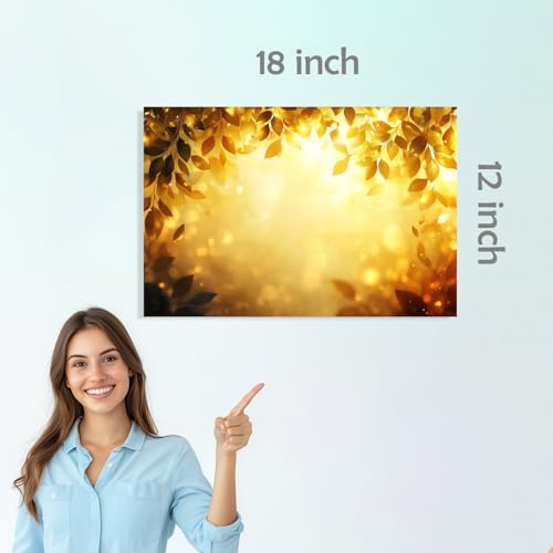 Image of SiddArtify Golden Floral Wall Art Prints Set - Botanical Poster Decor for Living Room Bedroom Office - 12x18 inch Sticker Pack of 6