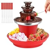7.9oz Mini Chocolate Melting Pot, Mini Chocolate Fondue Fountain, MIni Warmer Machine, 6PCS Fondue Fork and Removal Fruits/Nuts/Treats Serving...