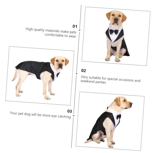 Traje formal para perro tuxedo con moño talla S miniatura 4