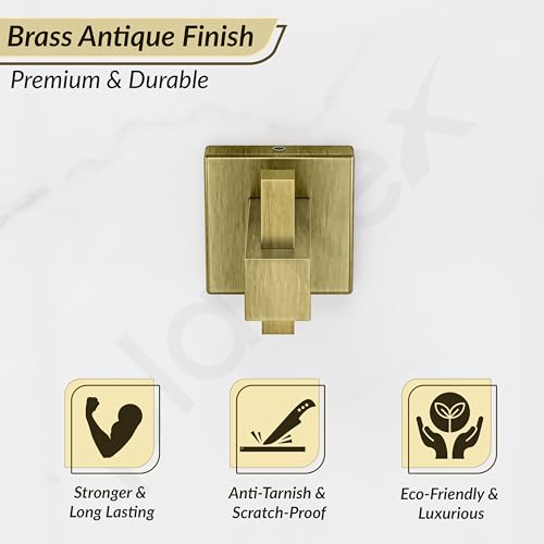 Image of Plantex Stainless Steel Robe Hook for Bathroom /Door Hanger Hook /Wall Towel Hook /Bathroom Accessories - Pack of 1, Aqua (Brass Antique)