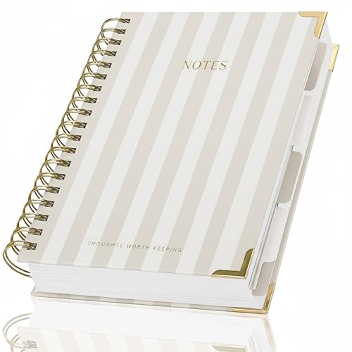 Aesthetic Thick Spiral Notebook With Tabs - Premium Journal For