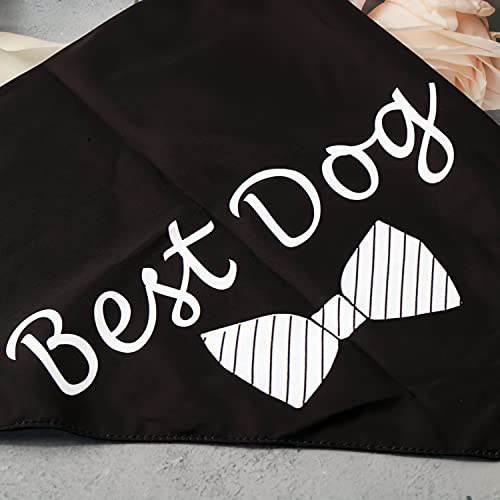 Pofull 2 Pcs Best Wedding Dog Bandana Bridal Party Dog Bandana Pet Scarf Gift For Dog Lover Dog Gifts Wedding Photo Prop (Best Dog Bandana) #TOP4