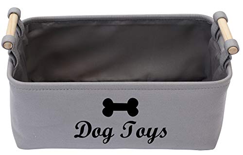 Brabtod - Cesta organizadora de juguetes para perros y perros, ideal para organizar juguetes para mascotas, mantas, correas, chaleco, juguetes para masticar, pañales, ropa y pañales, color gris