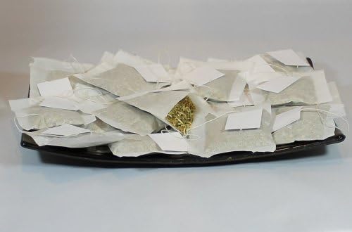 250 Empty Tea Bags 2.36" x 3.14" (60 x 80 mm) White Compostable, With String and Tag Tea Infuser for Loose Tea Herbs are Organic Disposable Tea Strainer Bags Made of Wood (Pulp) Fibers.