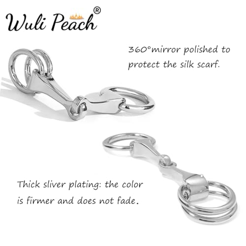 WULI PEACH Horsebit Scarf Ring, Vacuum Plating Stainless Steel eggbutt Equestrian Neck Horsebit Scarf Ring Belt Buckle4
