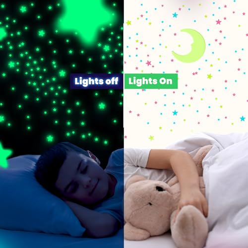 Estrellas y Luna Fluorescentes para Pared, Decoración Infantil miniatura 3