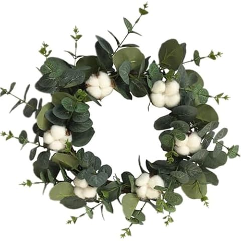 koTTIYA Eucalyptus Cotton Wreath Cover