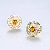 Para mujeres encantadoras de forma redonda de ópalo de fuego, joyería de compromiso