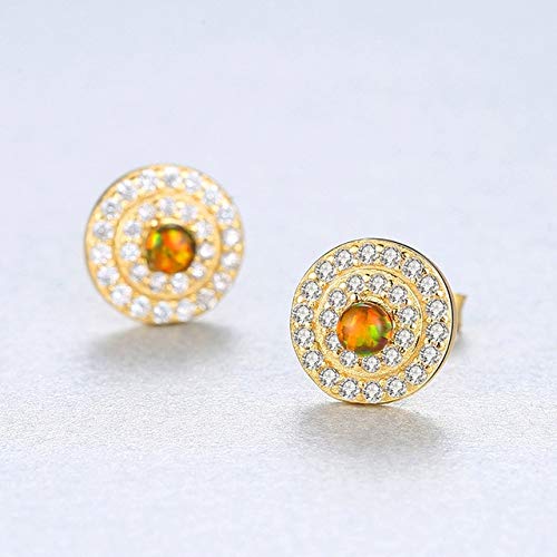 Bijoux opale de feu ronde le cadeau charmant parfait pour célébrer des fiançailles uniques