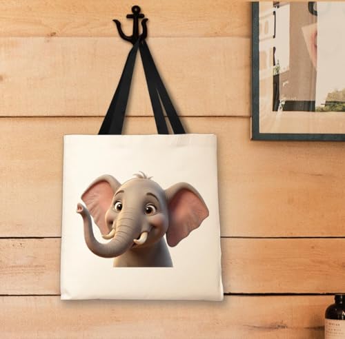 ThisWear Bolsa Tote pequeña de lona con diseño de animales del zoológico miniatura 2