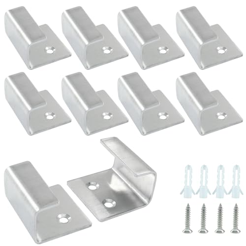 Image of Bivethoi 10 Pcs Stainless Steel Wall Mount Hanger, Heavy Duty Tile Hanger for Mirrors, Picture Frame, Ceramic Wall Display (Large Size, Silver)