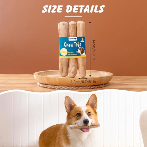 RAYITO 3 Pack Coffee Wood Dog Chew Toy, S - Image 4