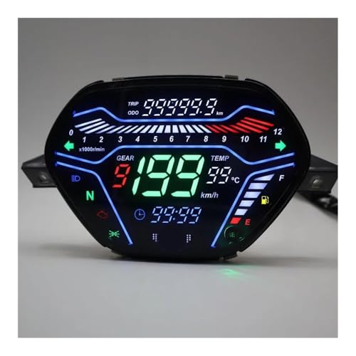 Compteur kilométrique moto 199 kmh avec écran RPM rétroéclairé