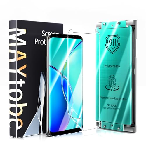 MAYtobe 2 Stück Schutzfolie für Samsung Galaxy Note 8, Keramikfilm Nicht Glas, mit Montage Rahmen, 3D Curved Volle Abdeckung, Stoßfest, Blasenfrei, HD Bildschirmschutzfolie