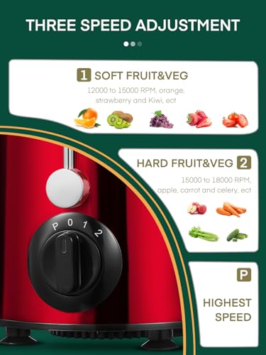 Image of HOUSNAT Centrifugal Juicer for Whole Fruit and Vegetables, 3 Speed, 400W