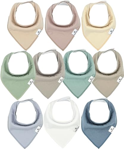 Image of DiaperSquad's 100% Organic Cotton Baby Drool Bibs, Super Absorbent & Adjustable Baby Bibs for Drooling and Teething