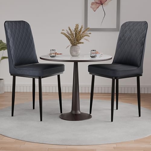 Image of IKON Premium Velvet Dining Chair with Cushioned Seat & Metal Legs | Premium Accent Chair for Living Room, Bedroom & Balcony | D.I.Y (Slate Grey)