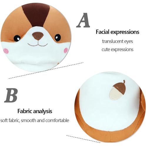 Image of Chubby Brown Squirrel Soft Toy, Cute Chipmunk Plush Teddy Stuffed Animal for Girls, Boys Kids, Birthday Gift, Nursery, Room Decor - 25 cm