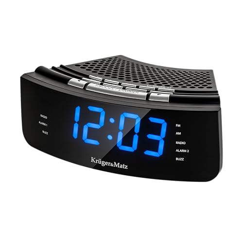 Krüger&Matz KM0813 Radio-réveil avec écran LED FM/AM et réglage de la luminosité Snooze