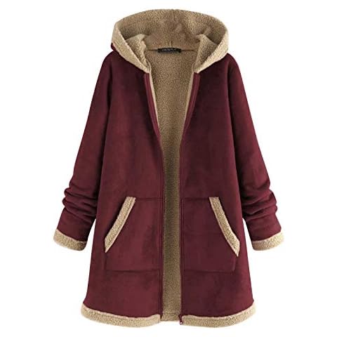 LianMengMVP Women's Fleece Jacket Windproof Winter Warm Hooded Jacket Oversize Sweatshirt Fleece Women Vintage Cat Print Fleece Hooded Zipper Plus Size Long Sleeve Thick Coat #7 Cover