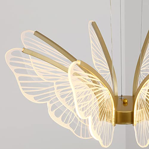 Lustre LED papillon à intensité douce pour éclairage de chambre luxe - 2