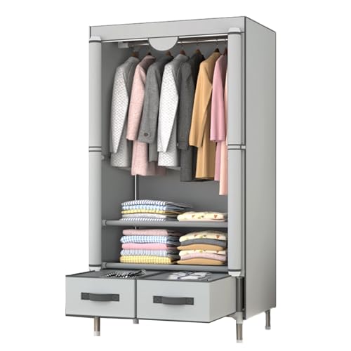 Armario portátil de fácil montaje y diseño estable para dormitorio, habitación de invitados, hotel, disponible en colores beige y marrón