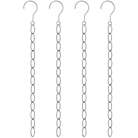 Pinsheng Kleiderbügelkette aus Edelstahl 4 Stück Edelstahl Ketten Kleiderbügel Platzsparende Kleiderbügel-Ketten Edelstahl Platzsparende Kleiderbügel Ketten Cover